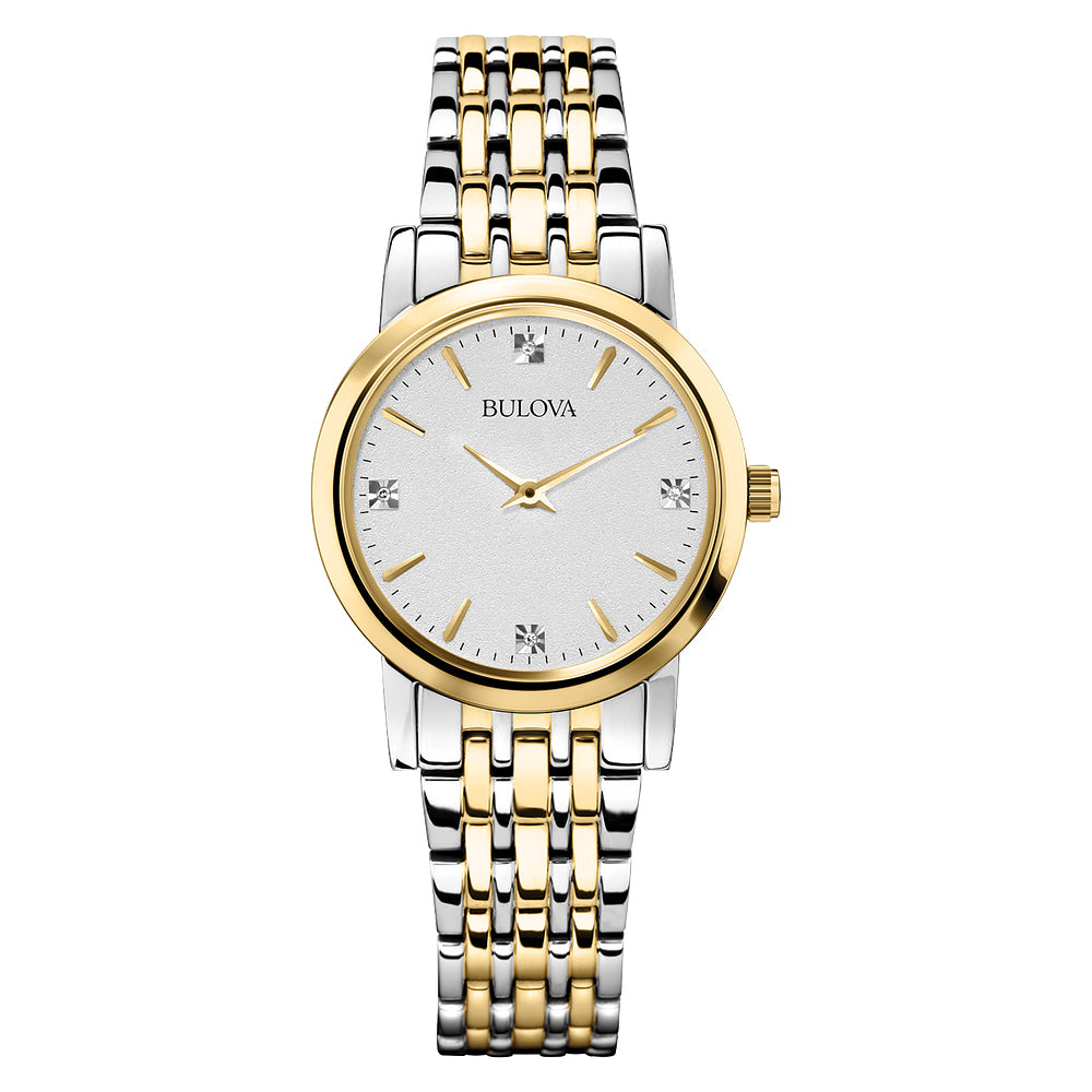 Women's Diamond Accent Two-Tone Stainless Steel Bracelet Watch 30mm 98P115