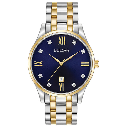 Bulova Men’s Diamond Watch – Two-Tone Stainless Steel Bracelet