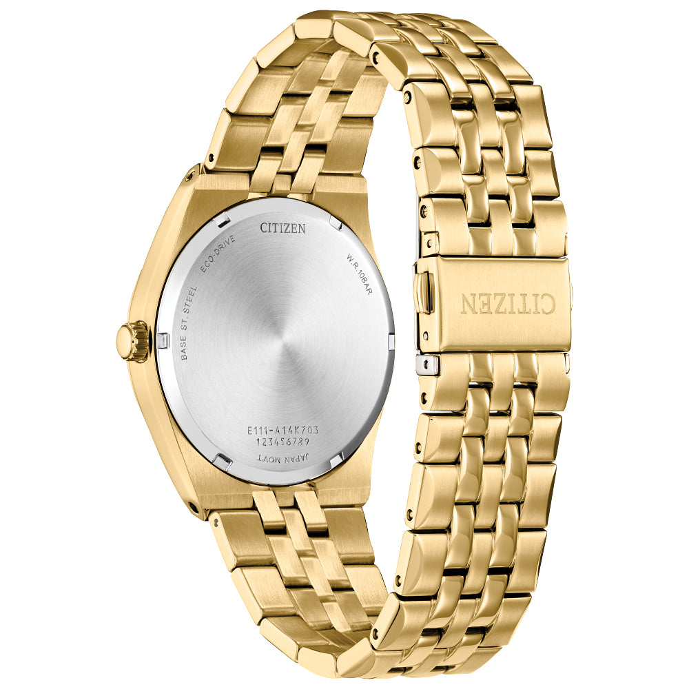 Citizen Eco-Drive Corso Black Dial Gold-Tone Stainless Steel Bracelet Watch 40mm