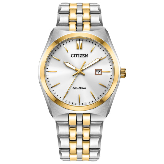 Men's Citizen Eco-Drive® Corso Two-Tone Watch with White Dial