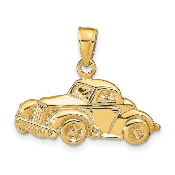 14kt Yellow Gold Classic Antique Car Pendant