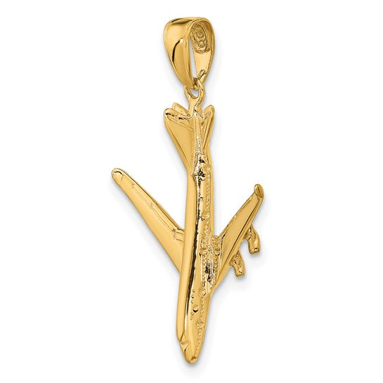 14kt Yellow Gold 3-D Jet Pendant