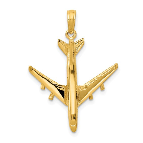 14kt Yellow Gold 3-D Jet Pendant