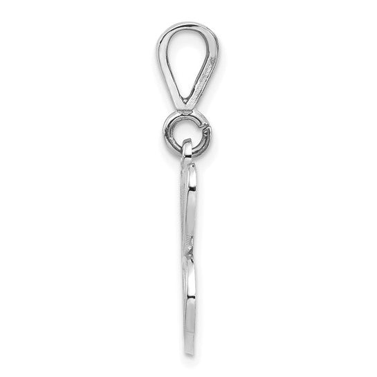 10KT White Gold Filigree Initial C Pendant