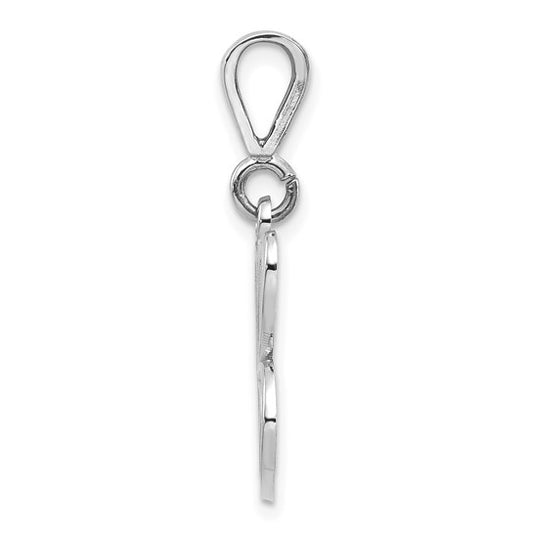 10KT White Gold Filigree Initial C Pendant
