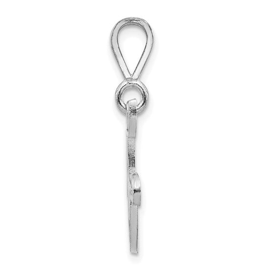 10KT White Gold Filigree Initial F Pendant