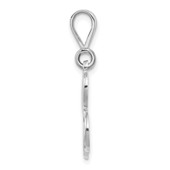 10KT White Gold Filigree Initial L Pendant