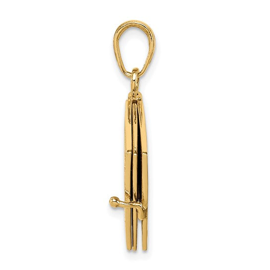 14kt Yellow Gold 3D Ten Commandments Bible Pendant