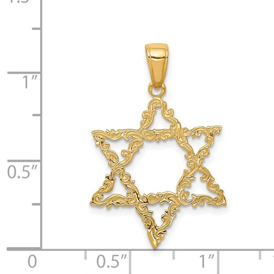 14kt Yellow Gold Star of David Pendant