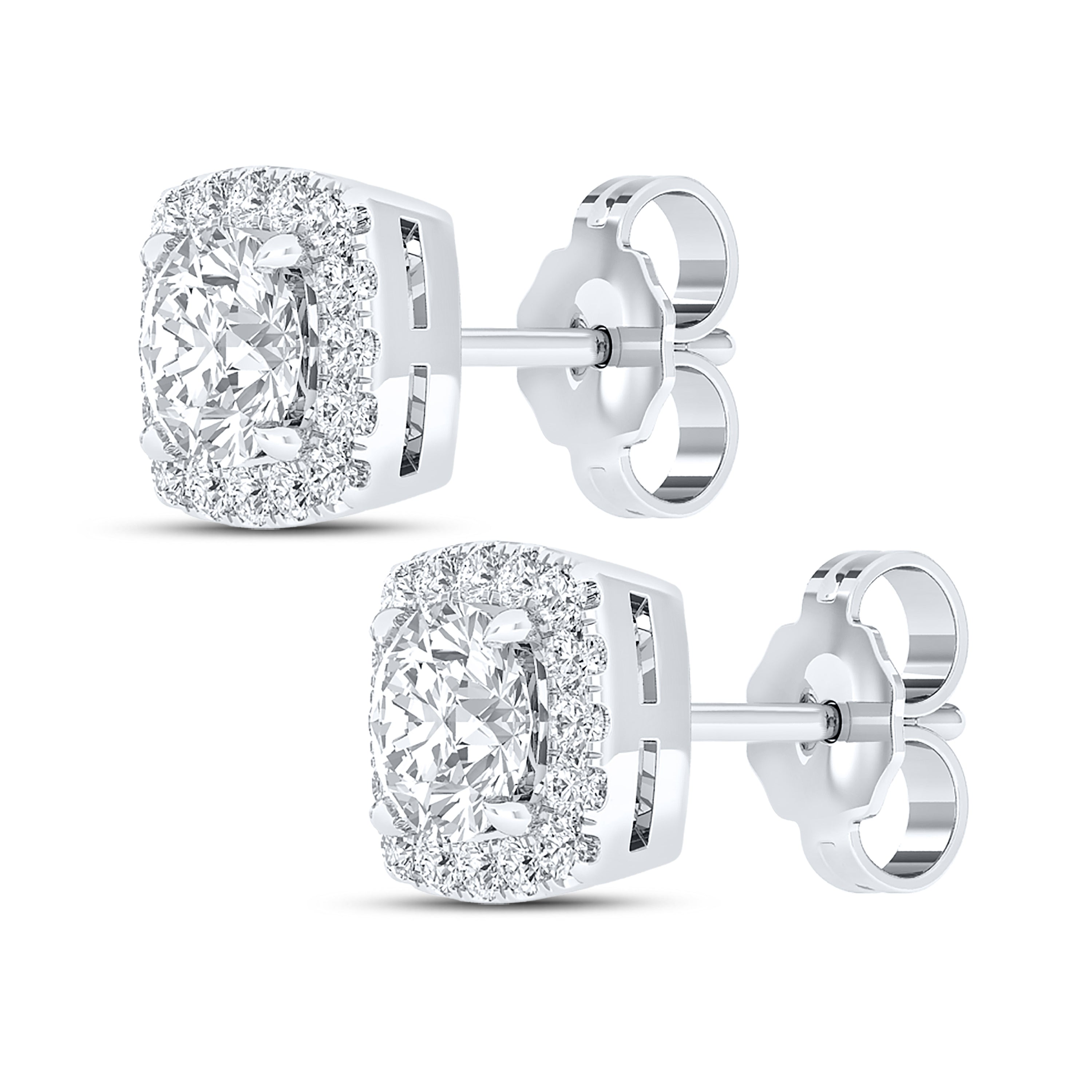 14kt White Gold 1.16 CTW Lab Diamond Earring VS Clarity Screw Backs