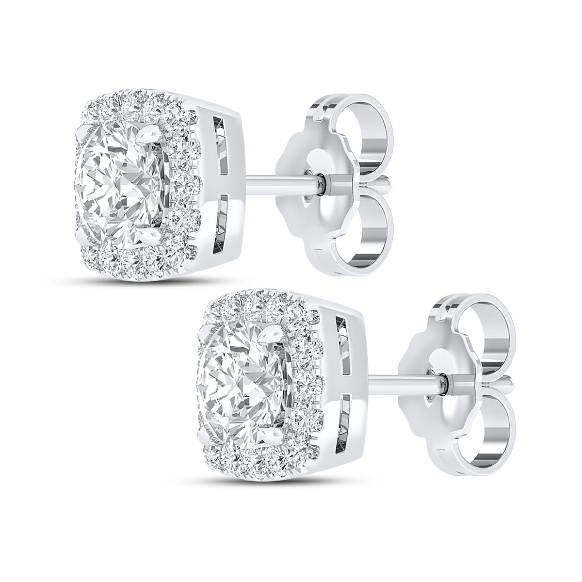 14kt White Gold 1.16 CTW Lab Diamond Earring VS Clarity Screw Backs