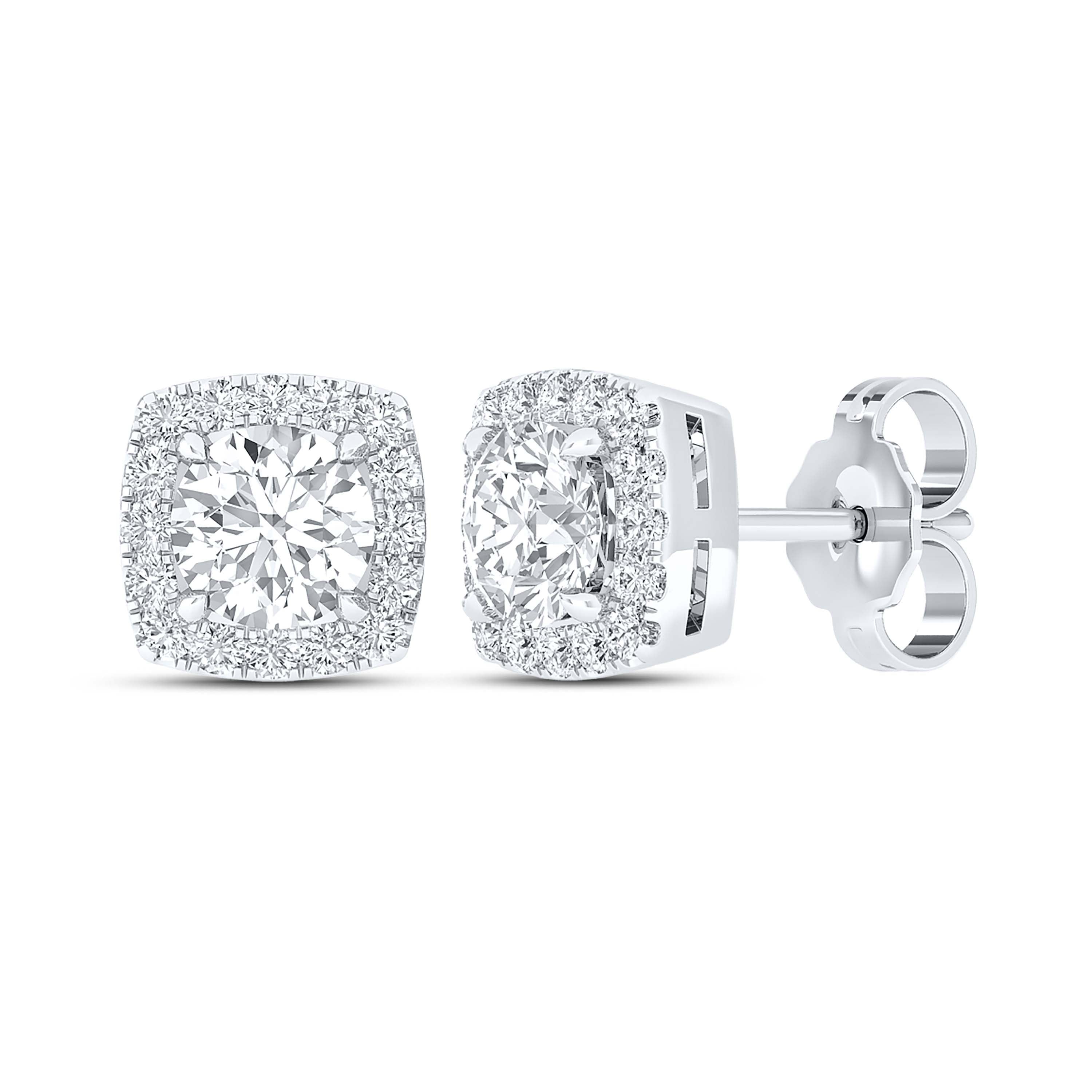 14kt White Gold 1.16 CTW Lab Diamond Earring VS Clarity Screw Backs
