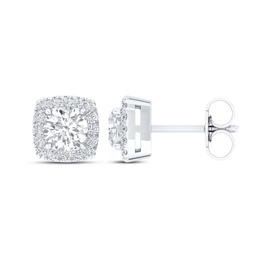 14kt White Gold 1.16 CTW Lab Diamond Earring VS Clarity Screw Backs