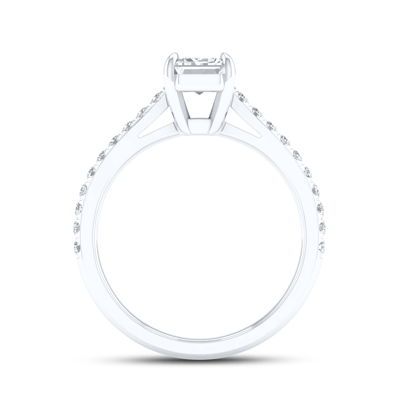 14kt White Gold 1.25 CTW Lab Diamond Emerald Shape Solitaire Ring