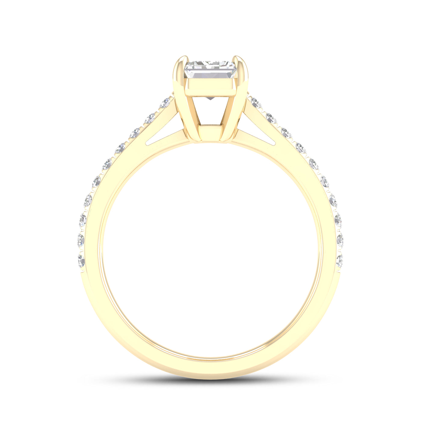 14kt Yellow Gold 1.25 CTW Lab Diamond Emerald Shape Solitaire Ring