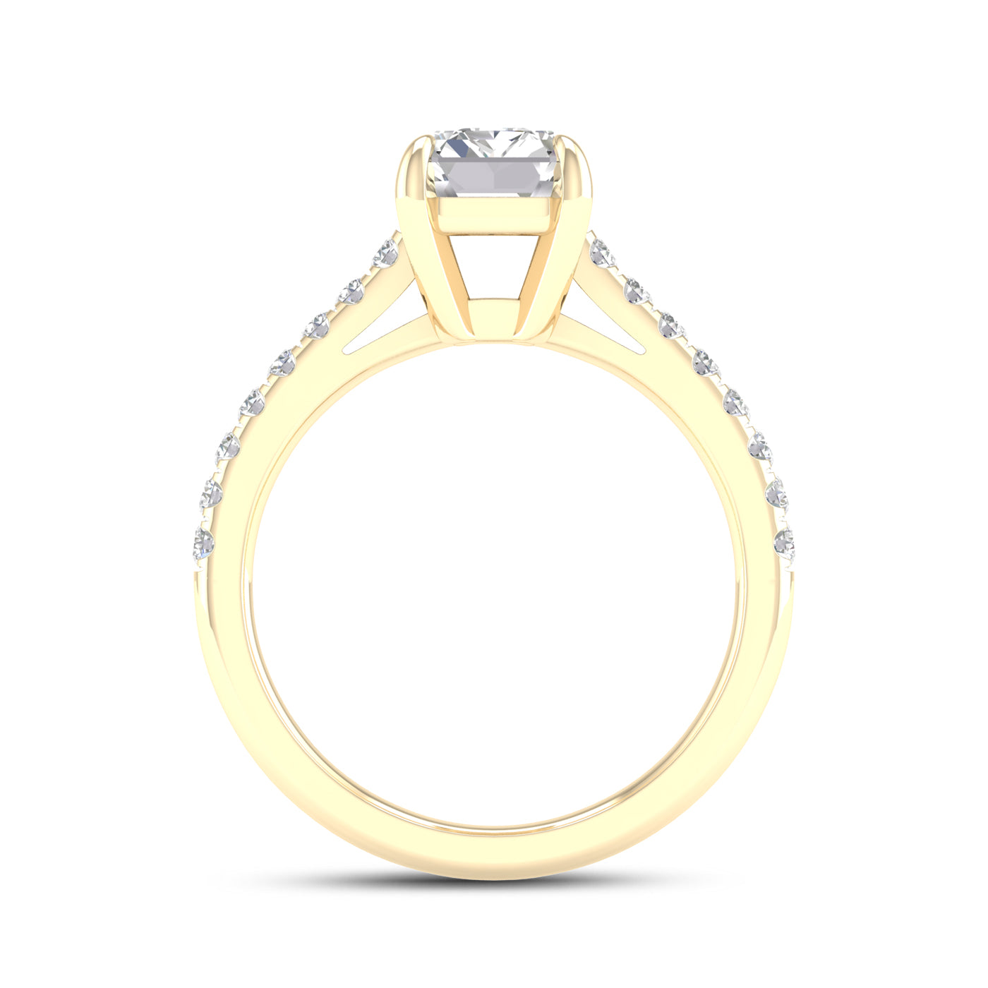 14kt Yellow Gold 2.25 CTW Lab Diamond Emerald Shape Solitaire Ring