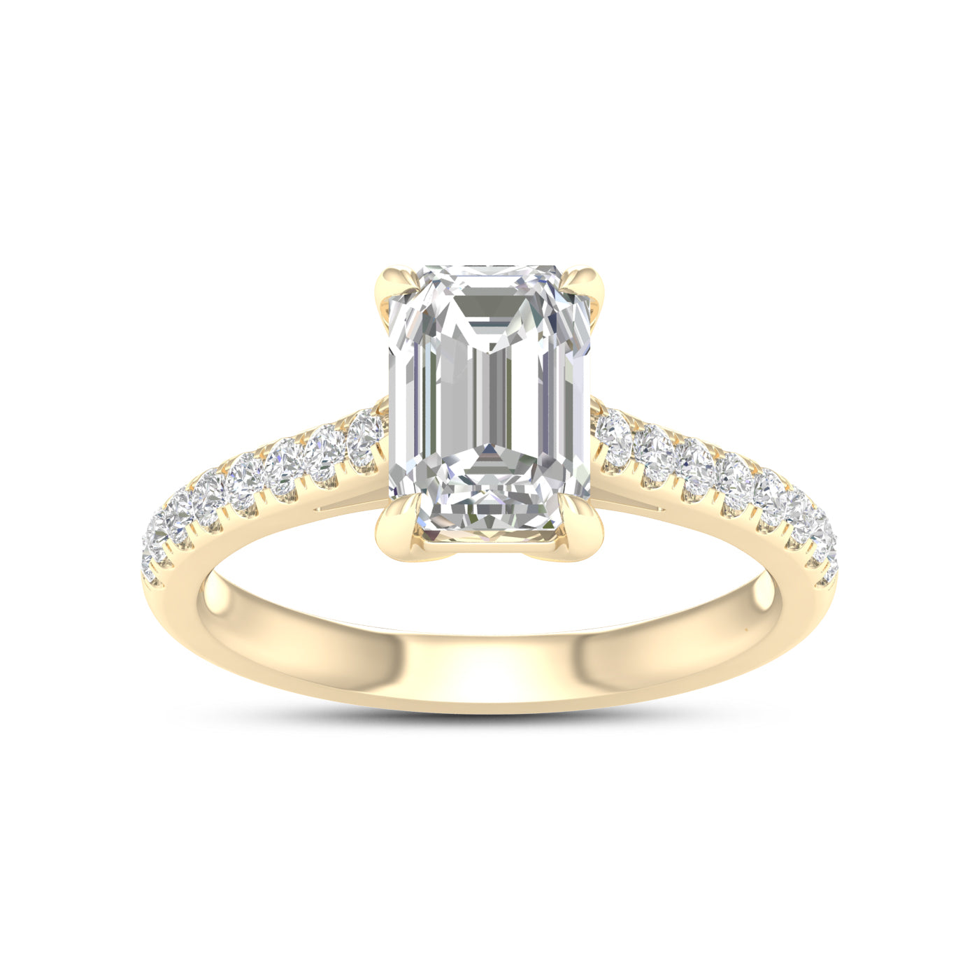 14kt Yellow Gold 2.25 CTW Lab Diamond Emerald Shape Solitaire Ring