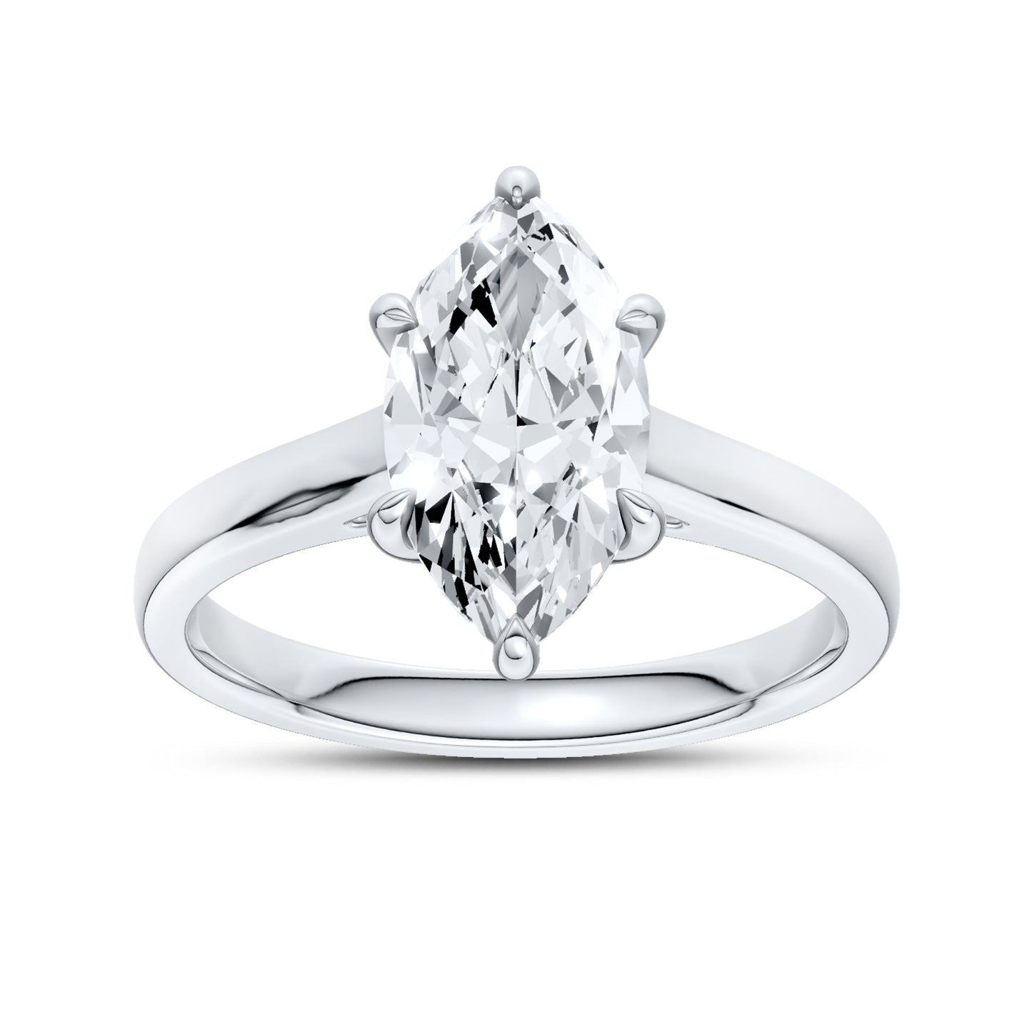 14kt White Gold 1.50 CTW Lab Diamond Marquise Shape Solitaire Ring