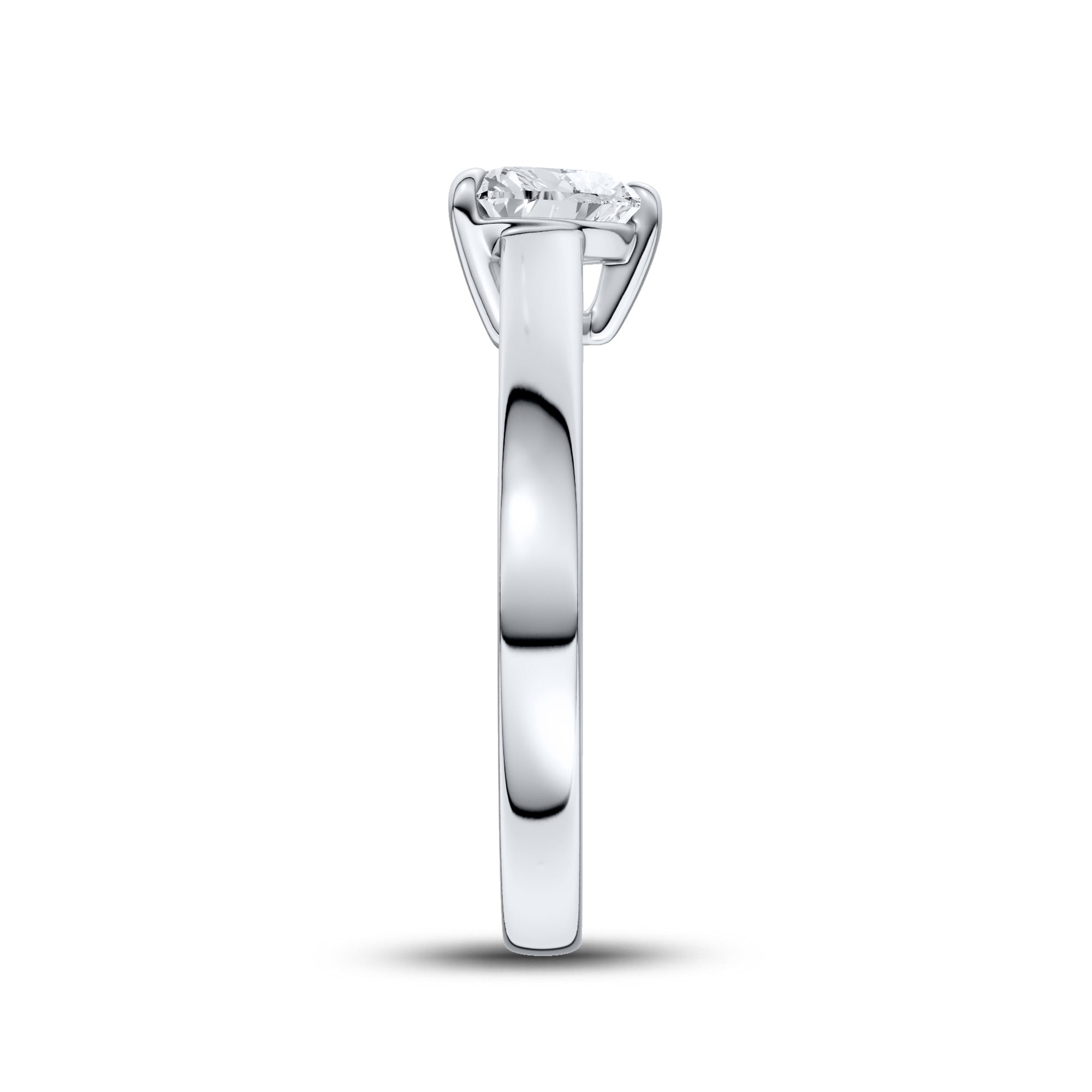 14kt White Gold 1 ctw Lab Diamond Solitaire Heart Shape Ring