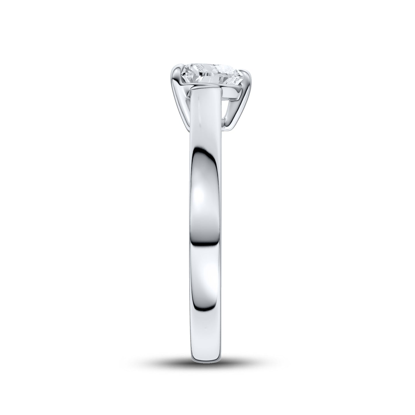14kt White Gold 1 ctw Lab Diamond Solitaire Heart Shape Ring