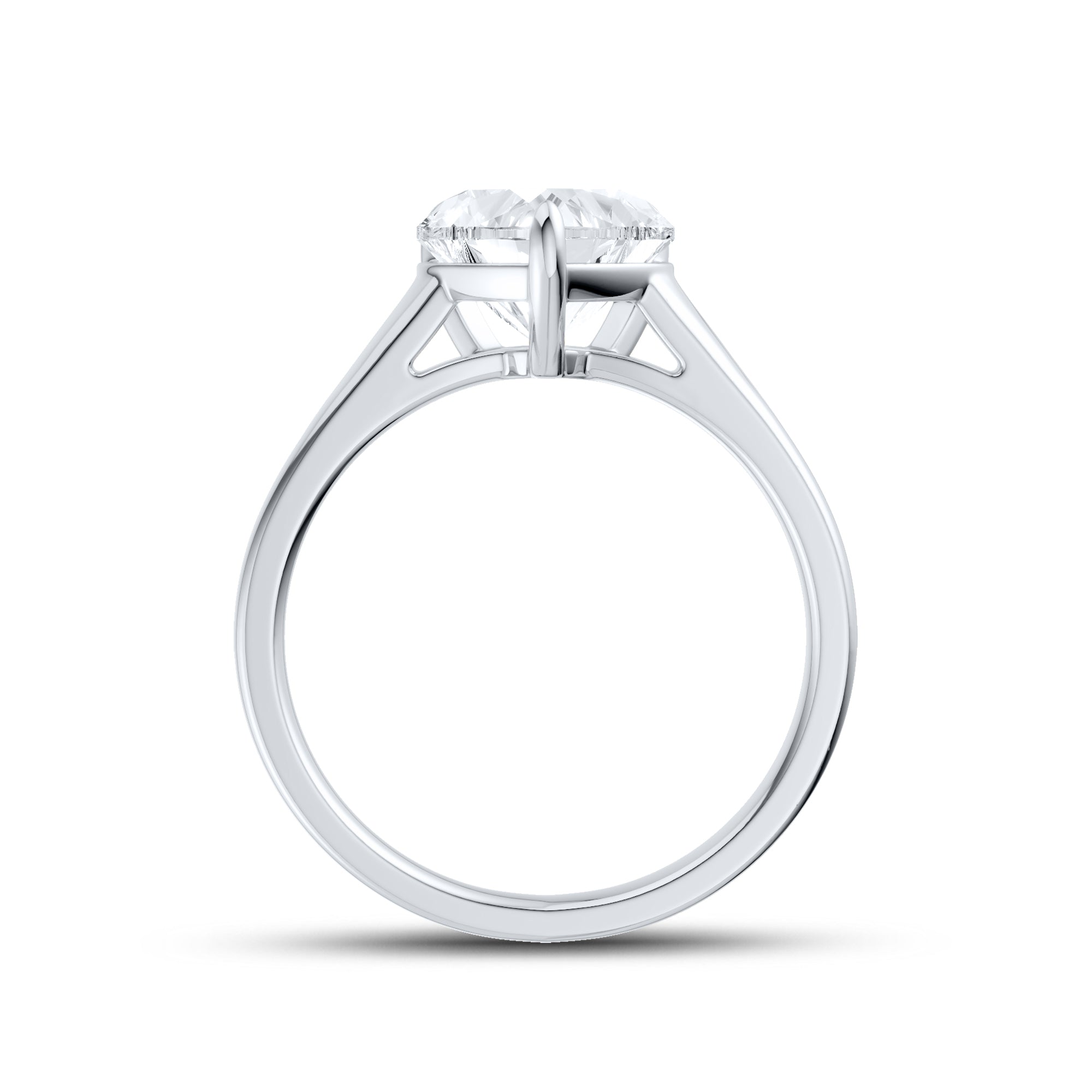 14kt White Gold 2 ctw Lab Diamond Heart Shape Solitaire Ring