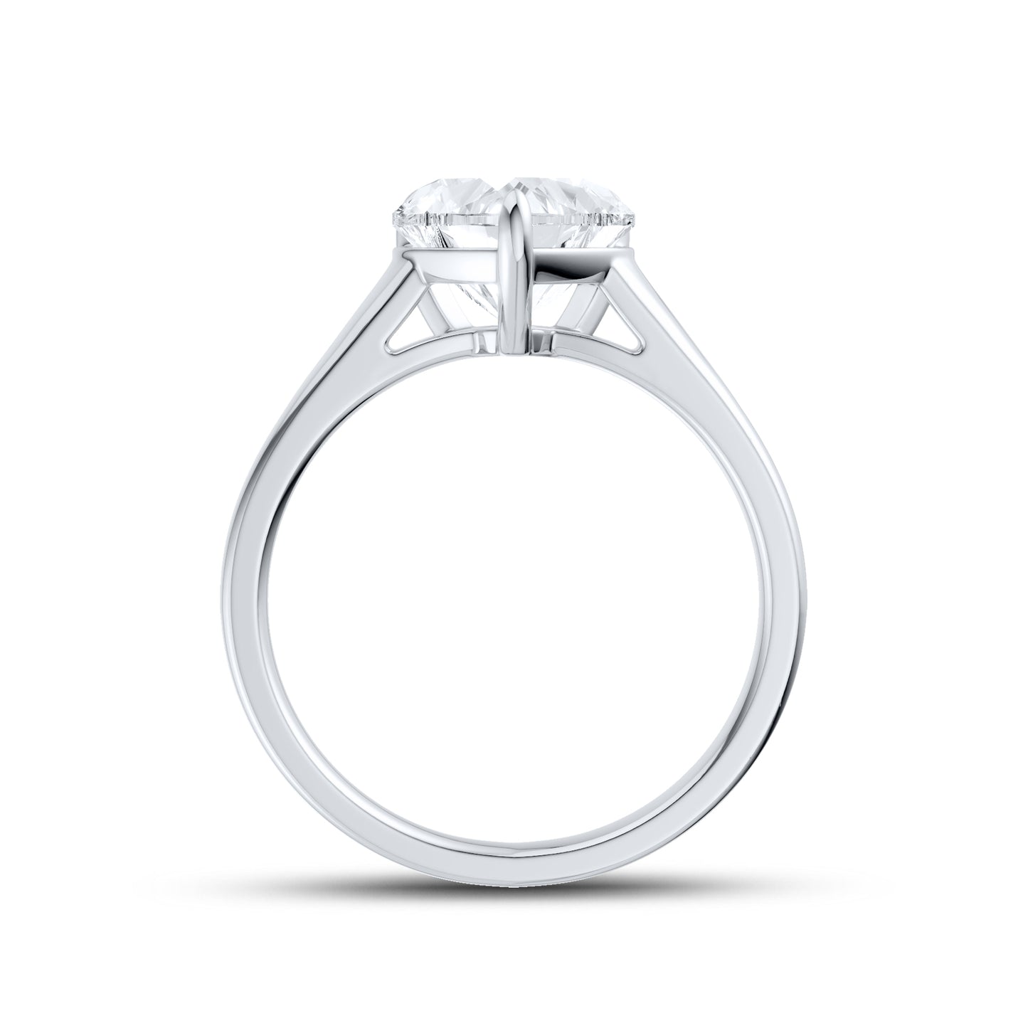 14kt White Gold 2 ctw Lab Diamond Heart Shape Solitaire Ring