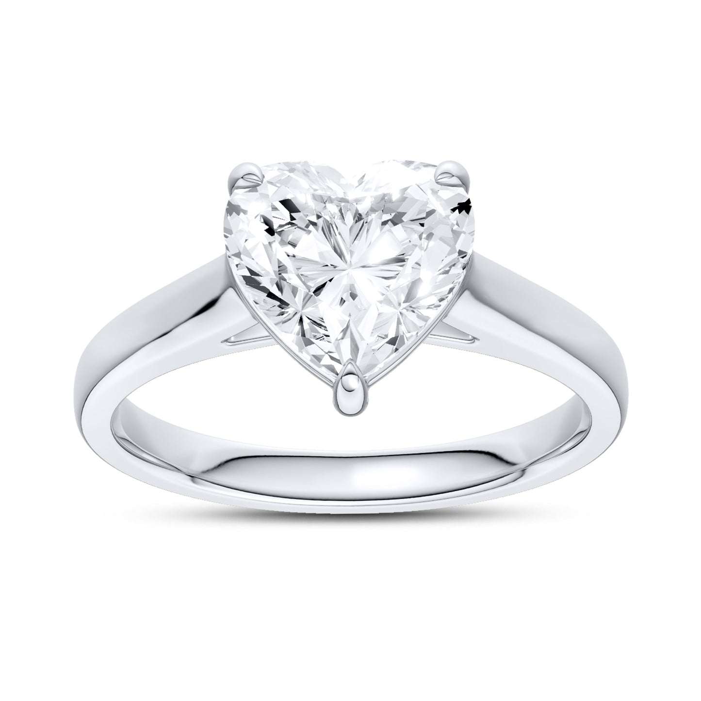 14kt White Gold 2 ctw Lab Diamond Heart Shape Solitaire Ring