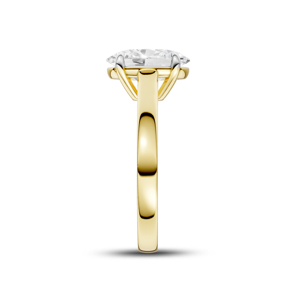 14KT Yellow Gold 2 CTW Lab diamond Oval Shape Solitaire Ring