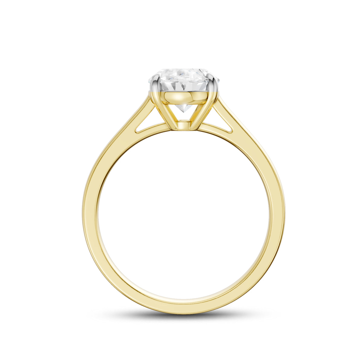14KT Yellow Gold 2 CTW Lab diamond Oval Shape Solitaire Ring