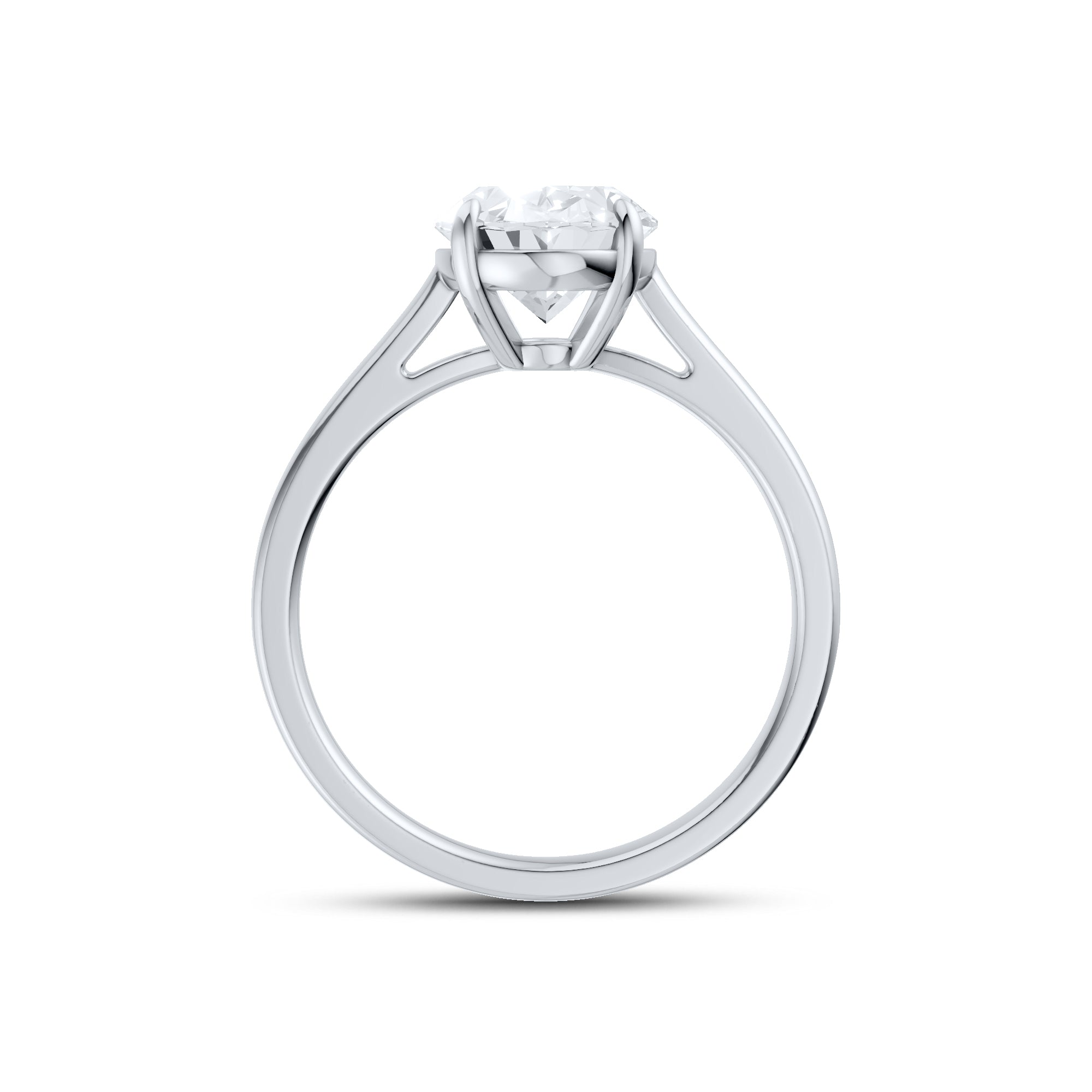 14kt White Gold 2.50 CTW OVAL SHAPE Lab Diamond Solitaire Ring