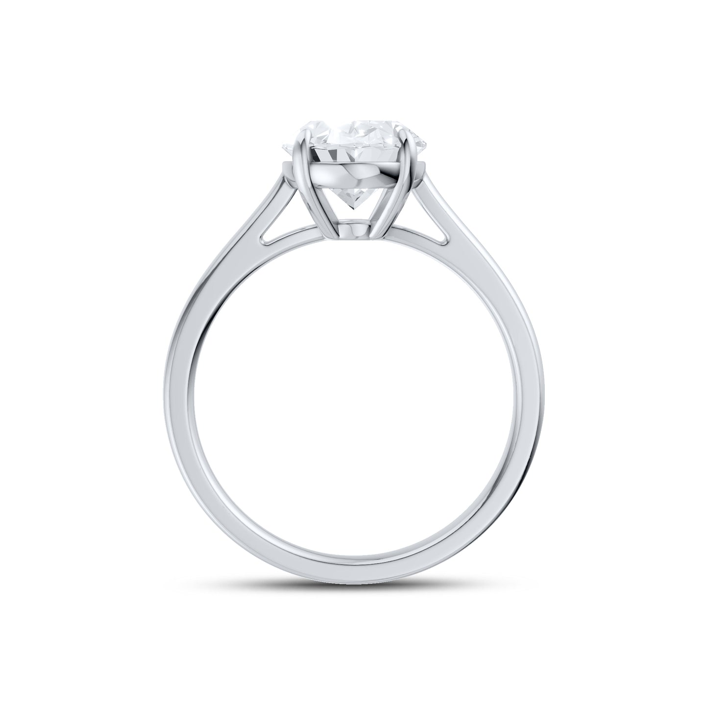 14kt White Gold 2.50 CTW OVAL SHAPE Lab Diamond Solitaire Ring