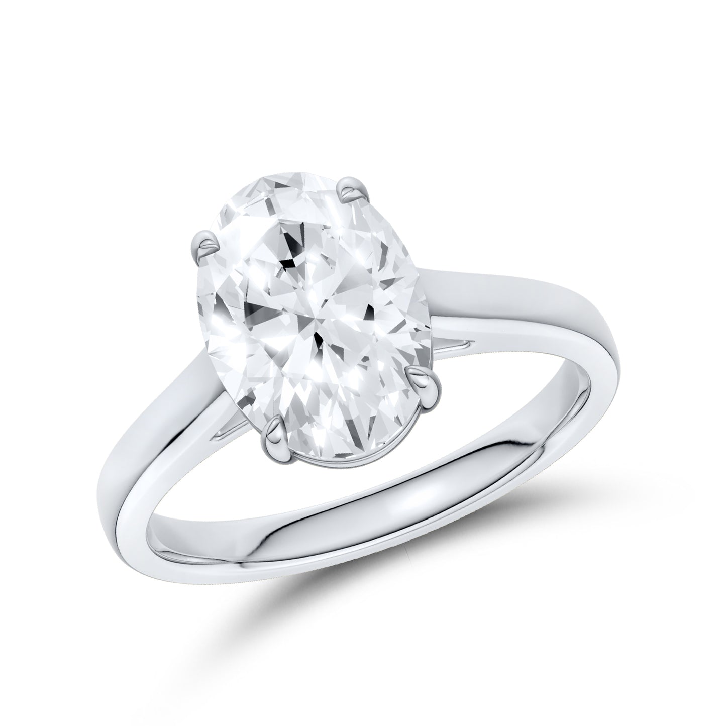 14kt White Gold 2.50 CTW OVAL SHAPE Lab Diamond Solitaire Ring