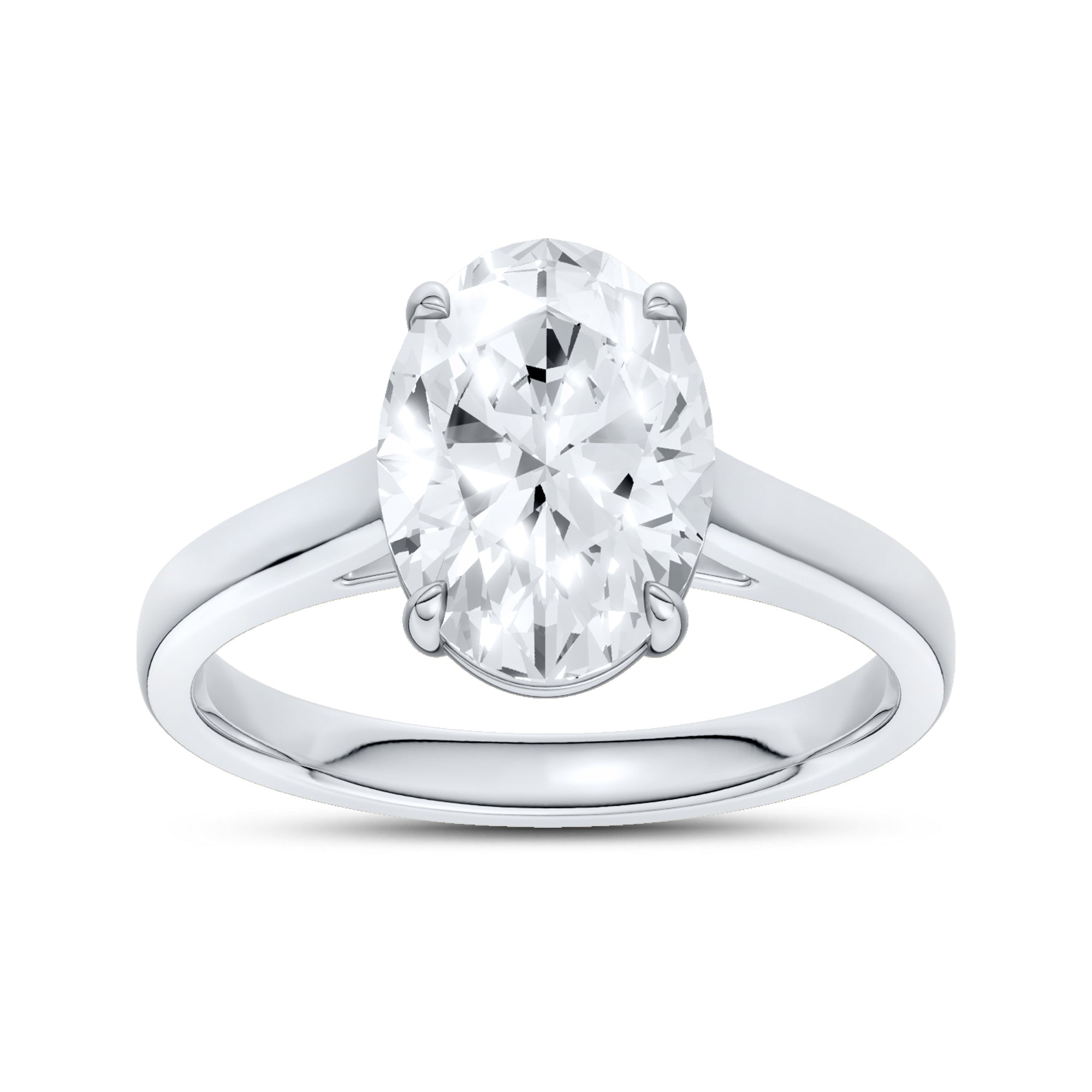14kt White Gold 2.50 CTW OVAL SHAPE Lab Diamond Solitaire Ring