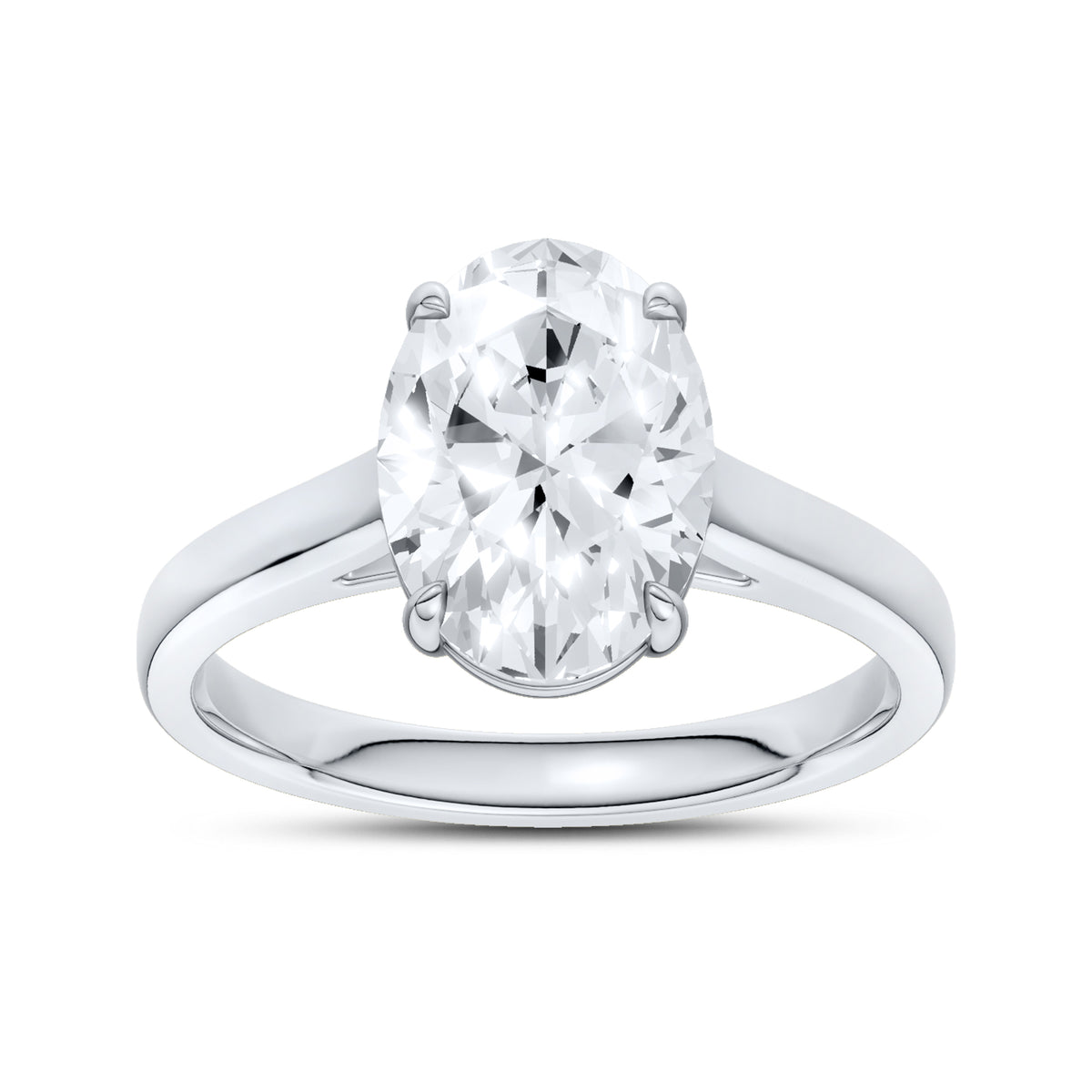 14kt White Gold 2.50 CTW OVAL SHAPE Lab Diamond Solitaire Ring