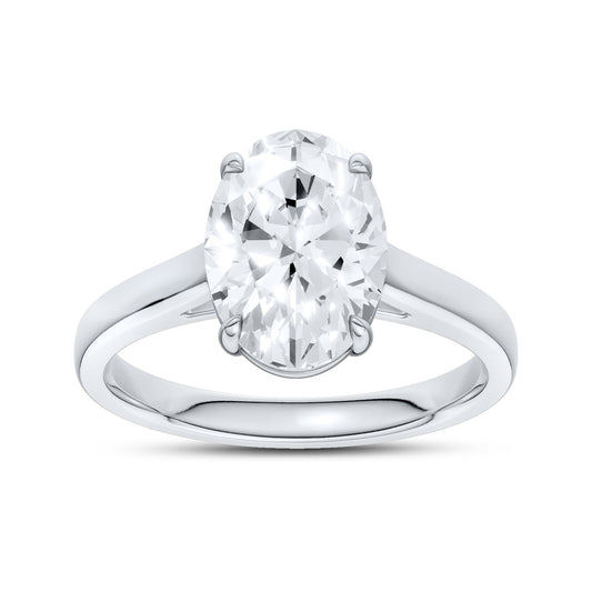 14kt White Gold 2.50 CTW OVAL SHAPE Lab Diamond Solitaire Ring