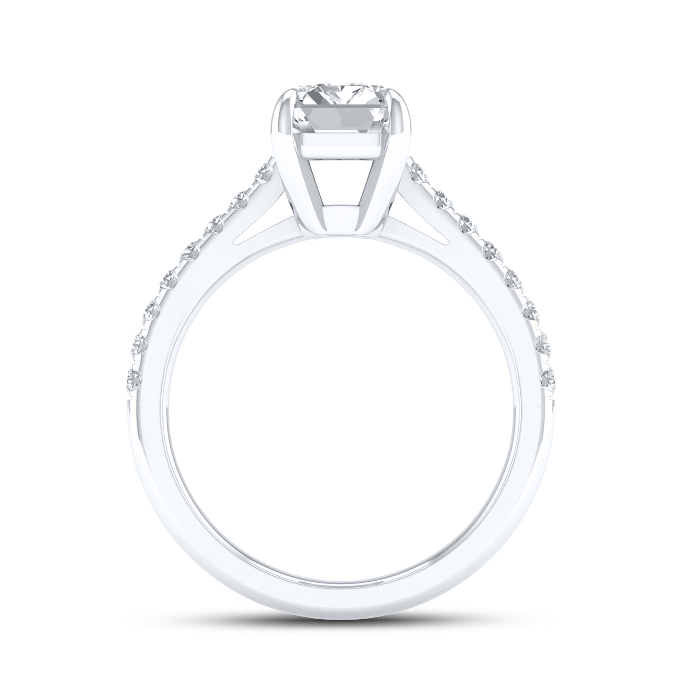 14kt White Gold 2.25 CTW Lab Diamond Emerald Shape Solitaire Ring