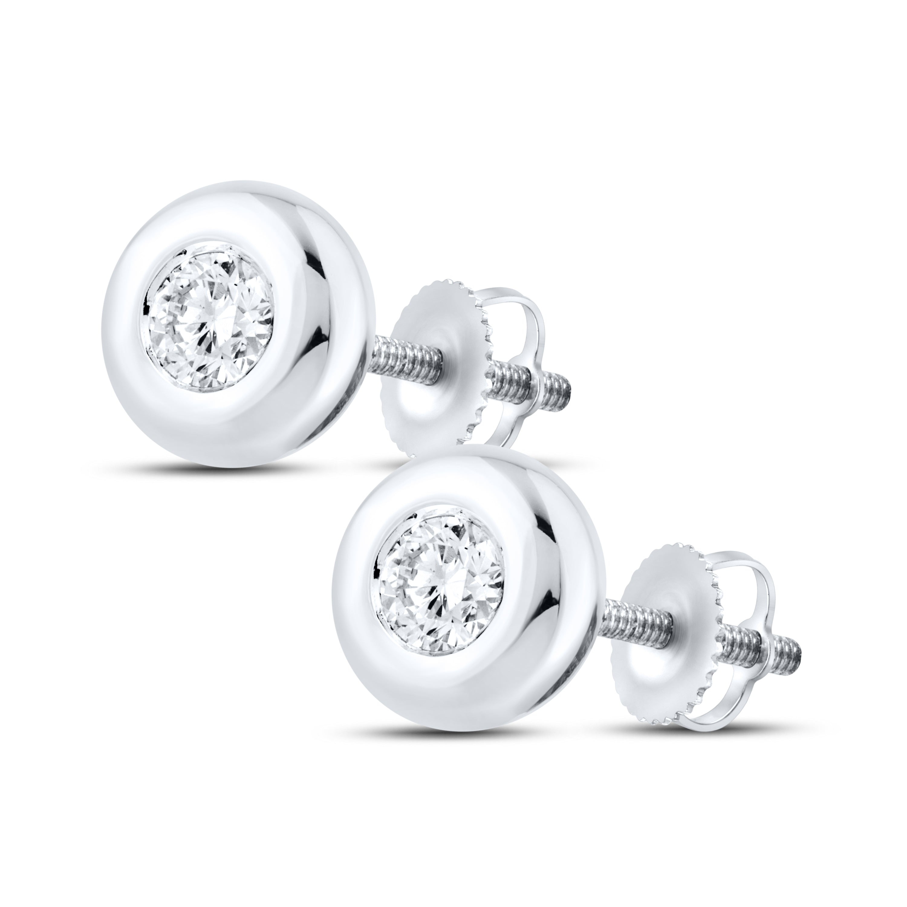 14kt White Gold 0.20 CTW LAB DIAMOND Solitaire Earrings