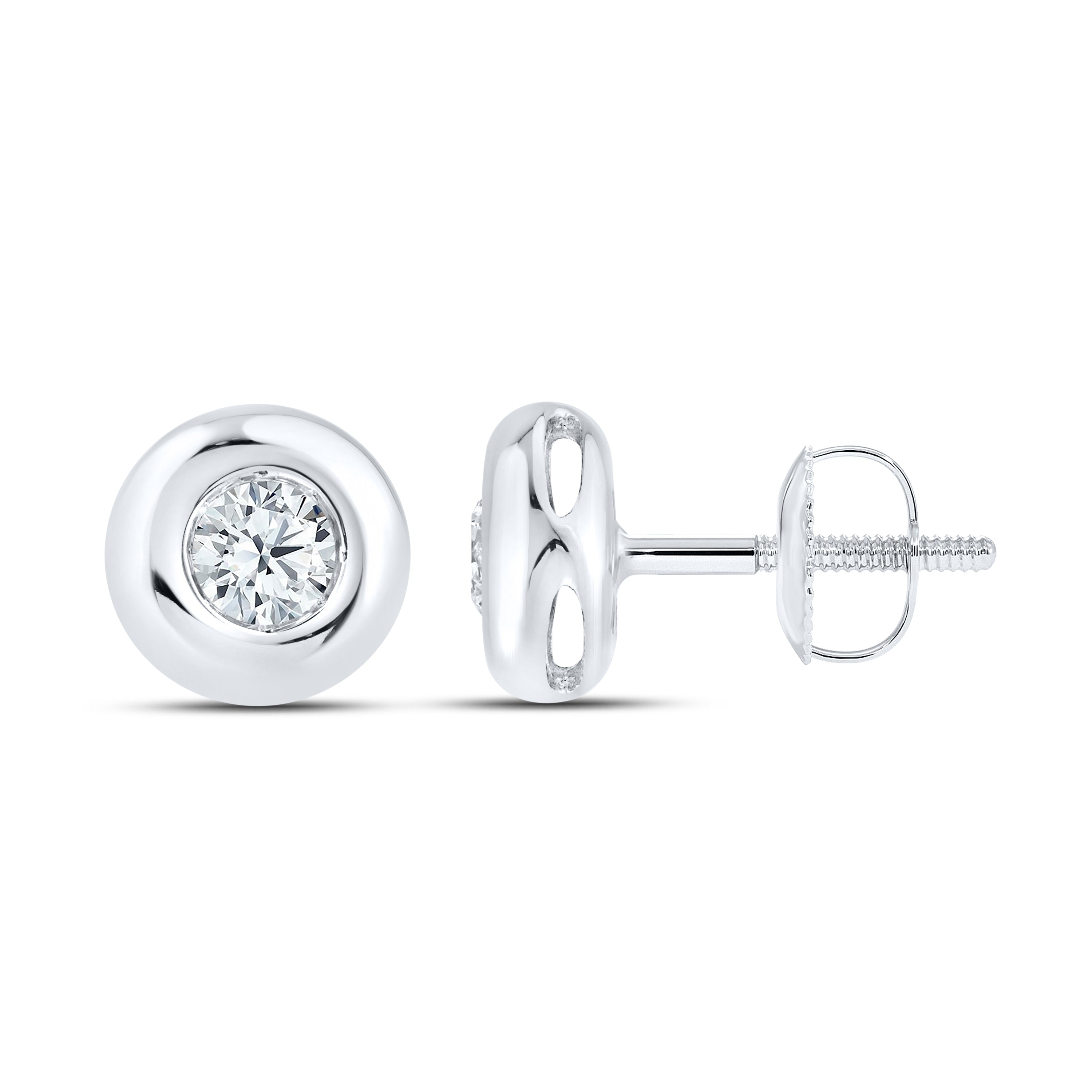 14kt White Gold 0.20 CTW LAB DIAMOND Solitaire Earrings