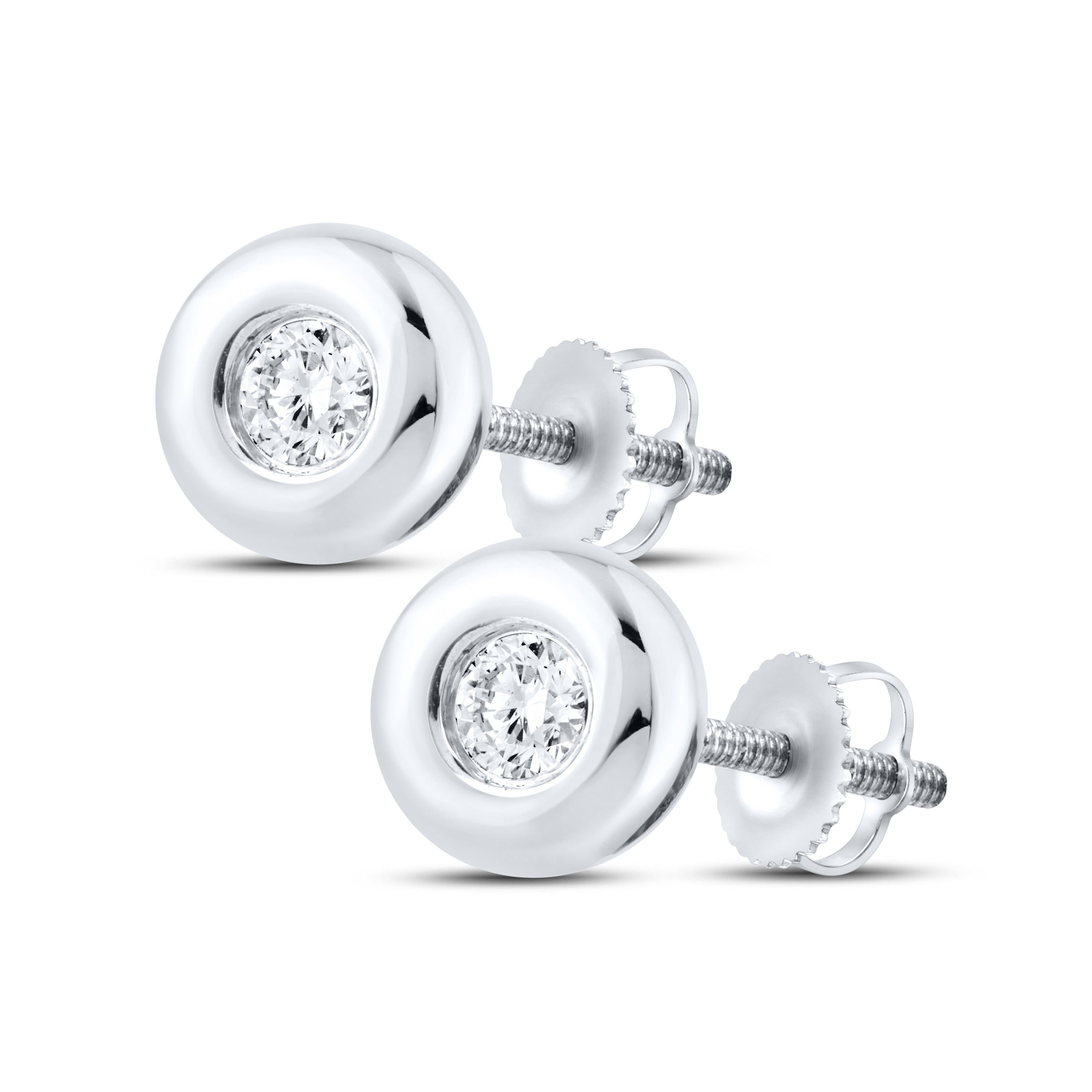 14kt White Gold 0.12 CTW LAB DIAMOND Solitaire Earrings