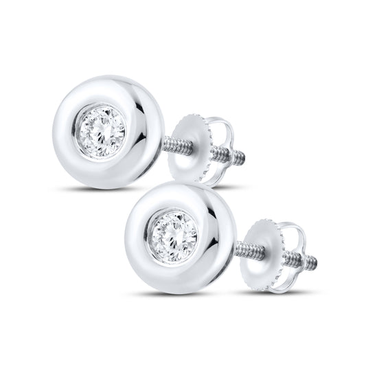 14kt White Gold 0.12 CTW LAB DIAMOND Solitaire Earrings