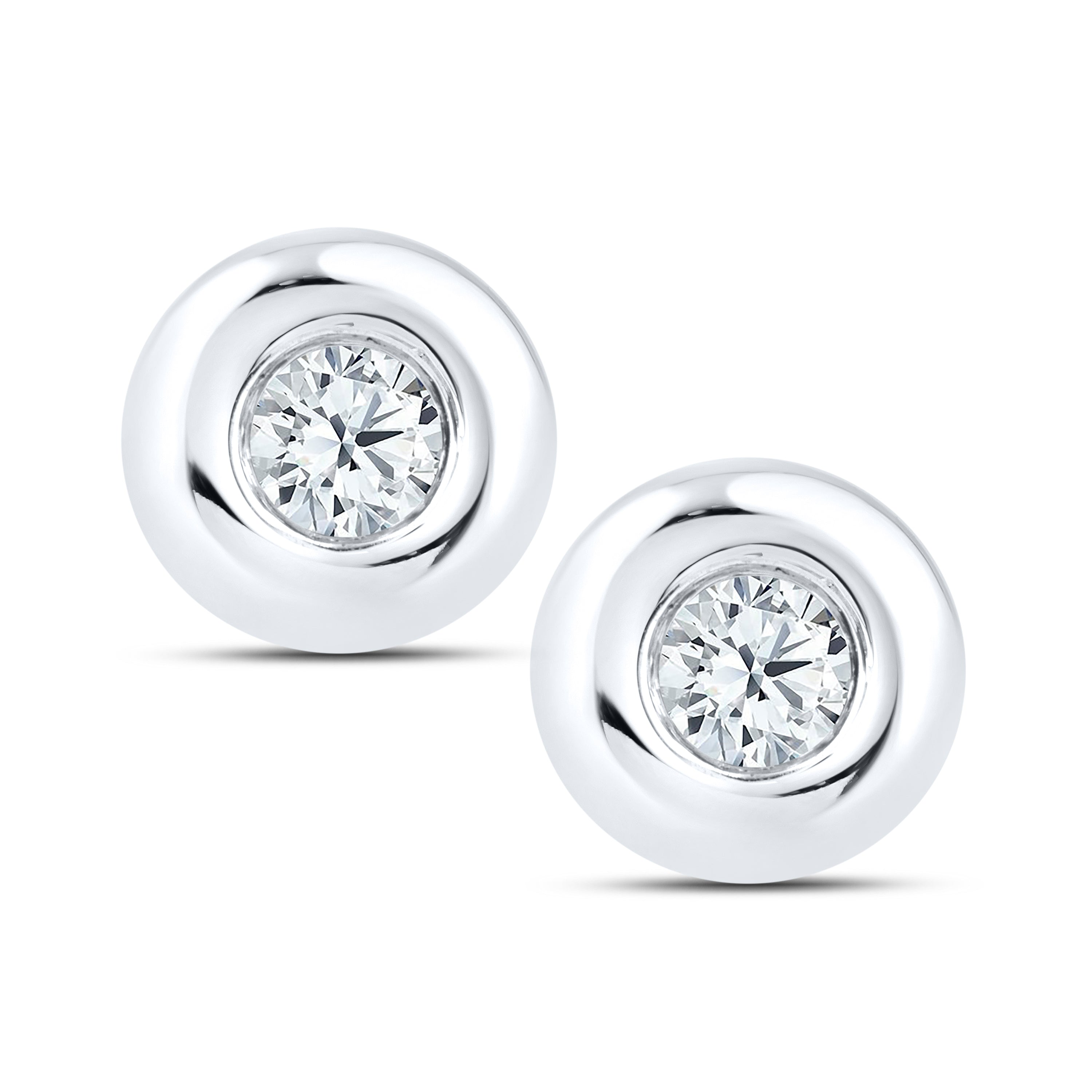 14kt White Gold 0.12 CTW LAB DIAMOND Solitaire Earrings