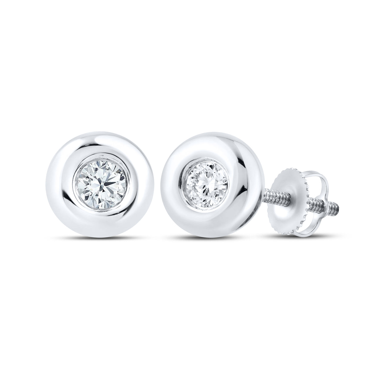 14kt White Gold 0.12 CTW LAB DIAMOND Solitaire Earrings