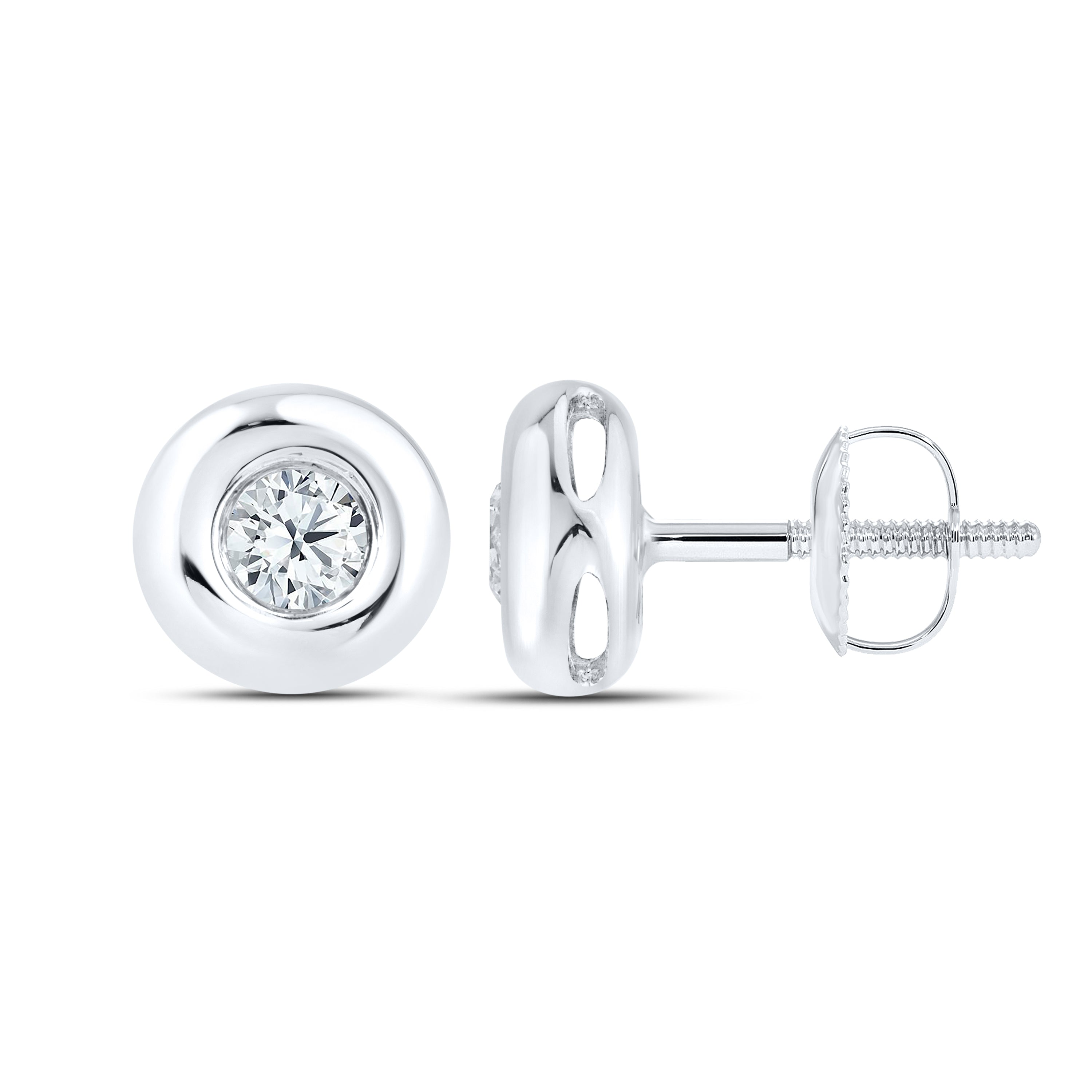 14kt White Gold 0.12 CTW LAB DIAMOND Solitaire Earrings