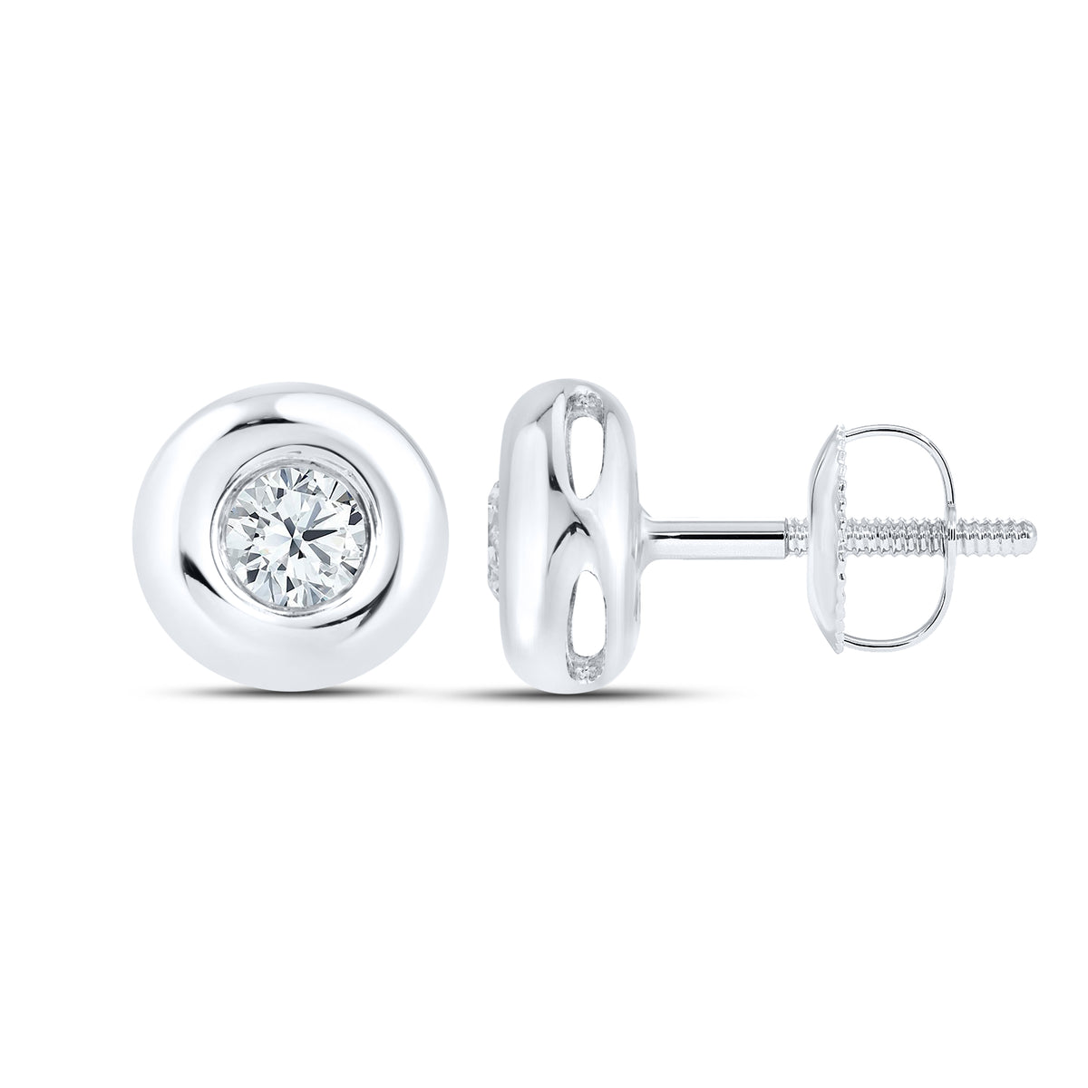 14kt White Gold 0.12 CTW LAB DIAMOND Solitaire Earrings