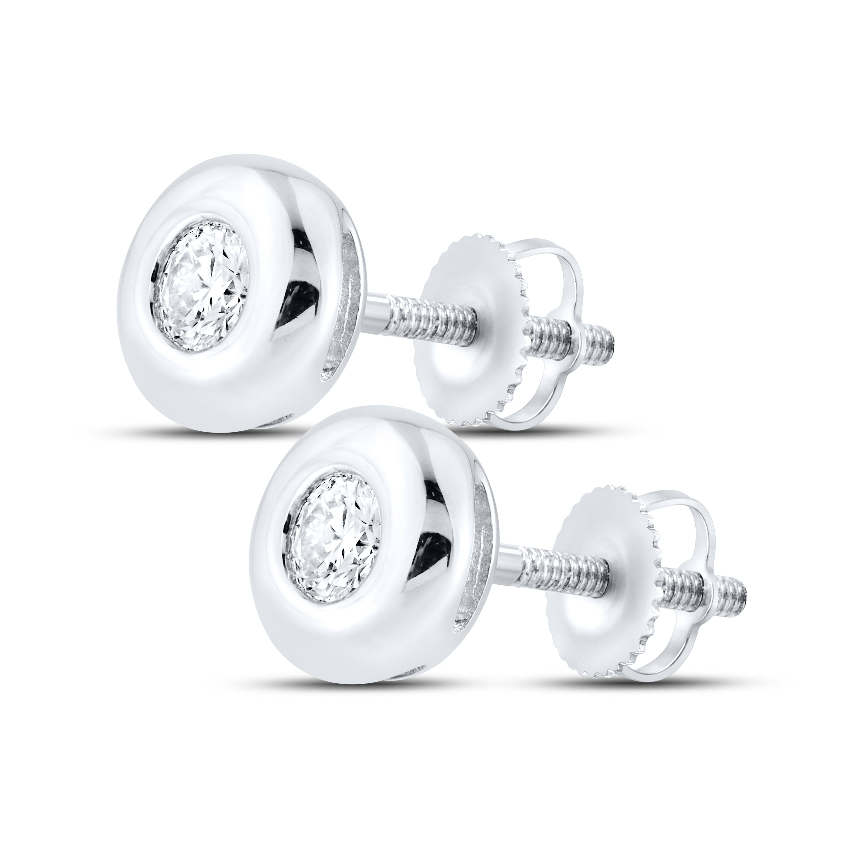 14kt White Gold 0.14 CTW LAB DIAMOND Solitaire Earrings