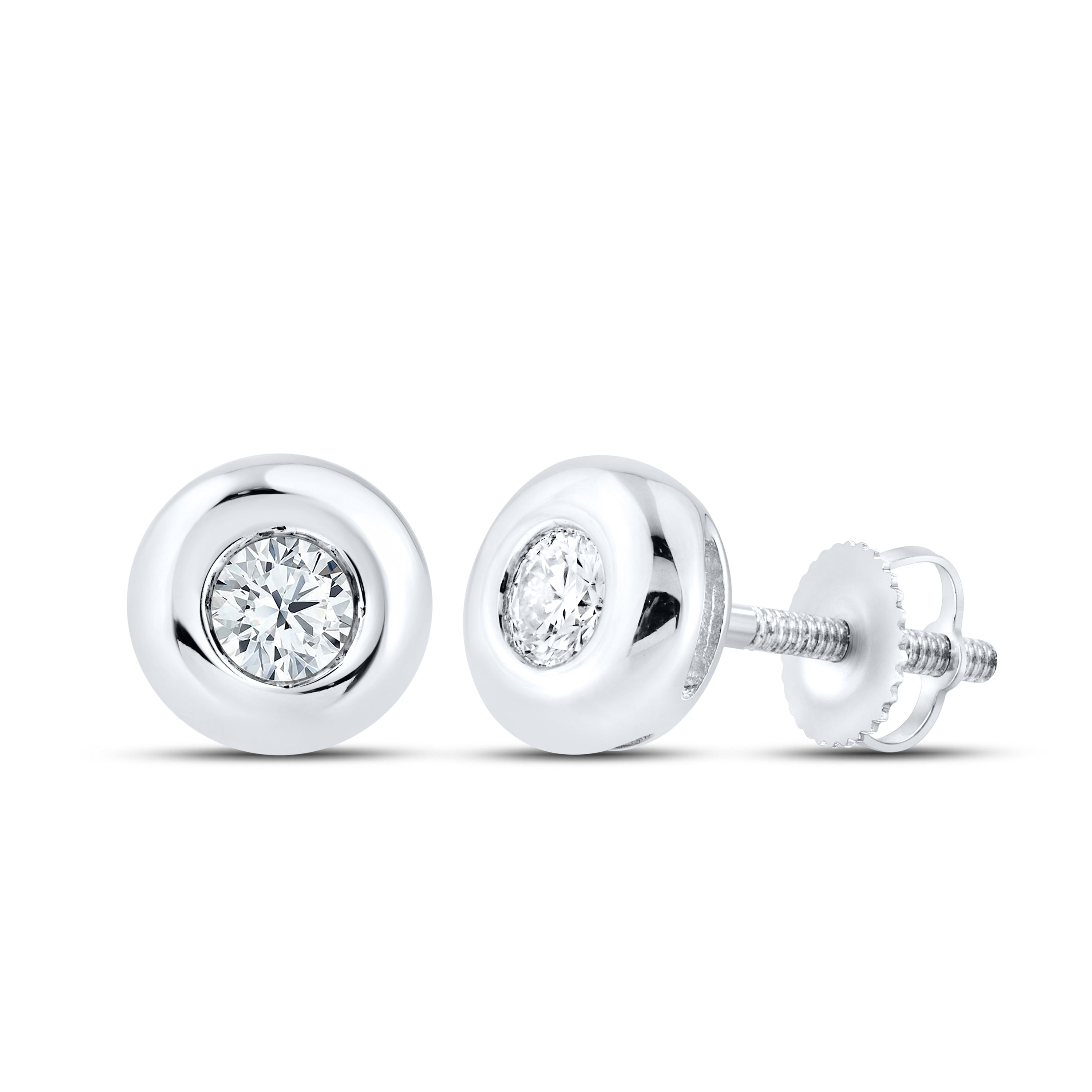 14kt White Gold 0.14 CTW LAB DIAMOND Solitaire Earrings