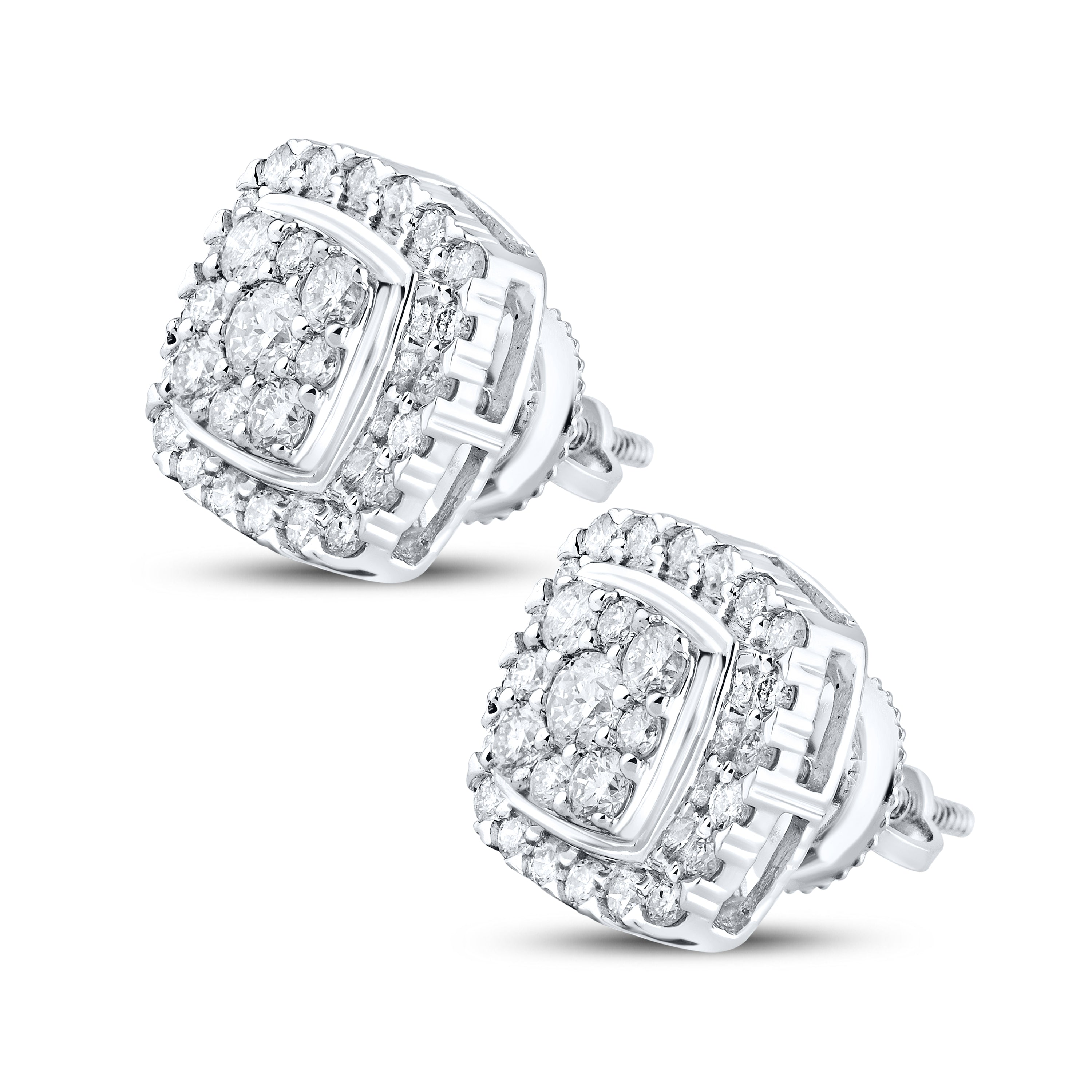 14K WHITE GOLD 0.94 CTW DIAMOND EARRINGS