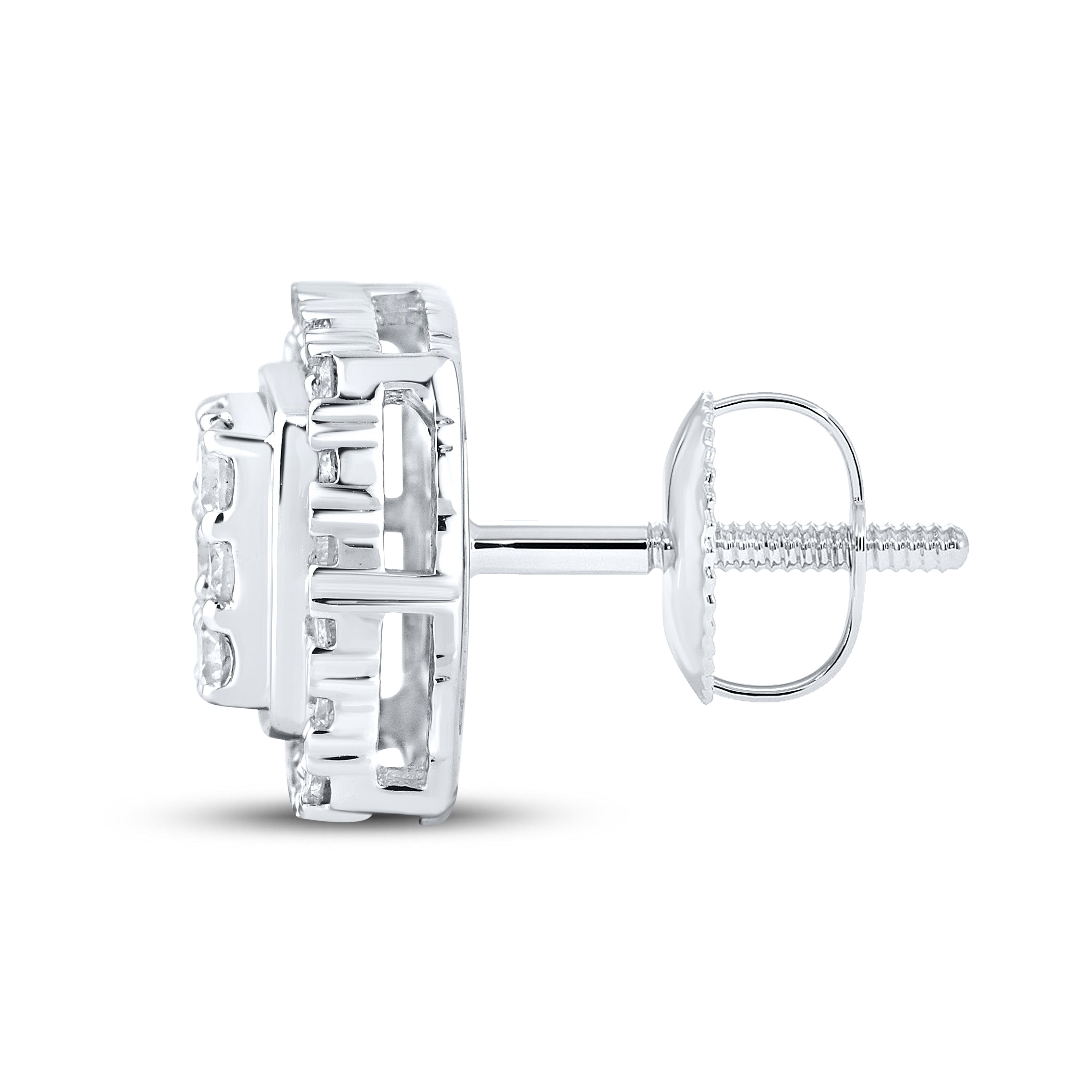 14K WHITE GOLD 0.94 CTW DIAMOND EARRINGS