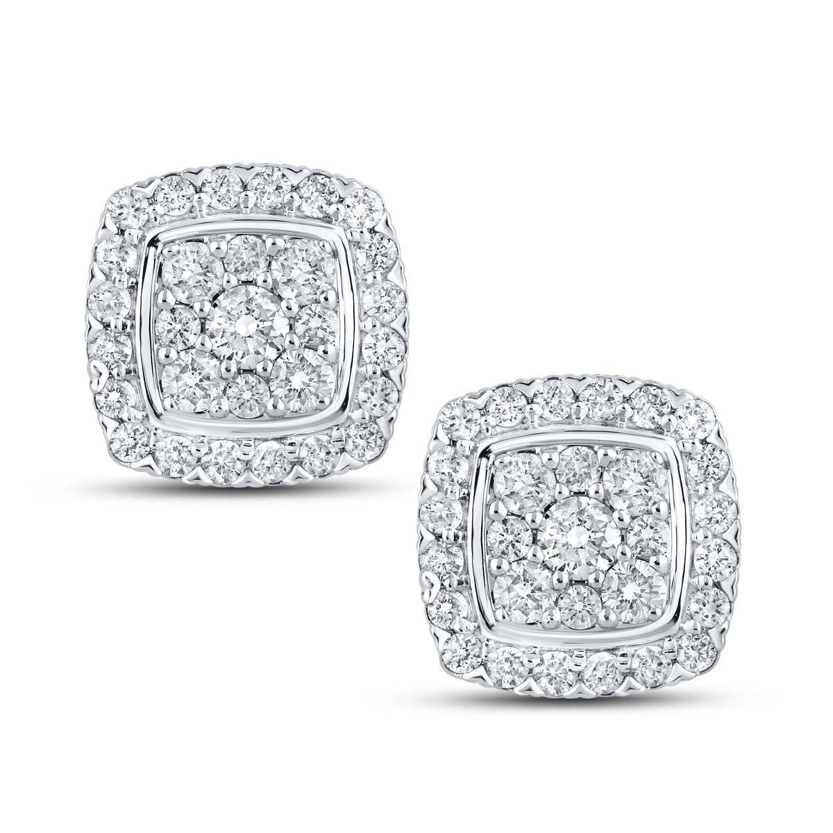 14K WHITE GOLD 0.94 CTW DIAMOND EARRINGS