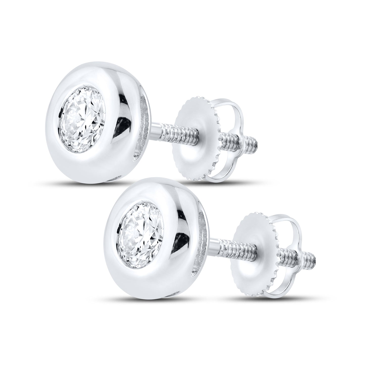 14kt White Gold  0.31 CTW LAB DIAMOND Solitaire Earrings